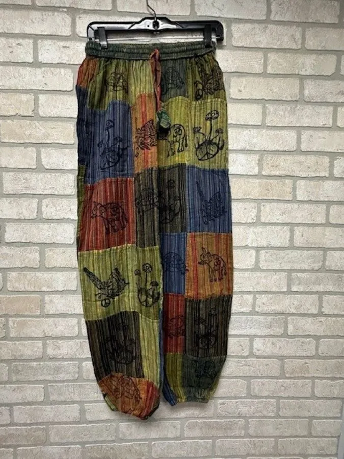 Pant - Trouser Mushroom & Elephant Patchwork
