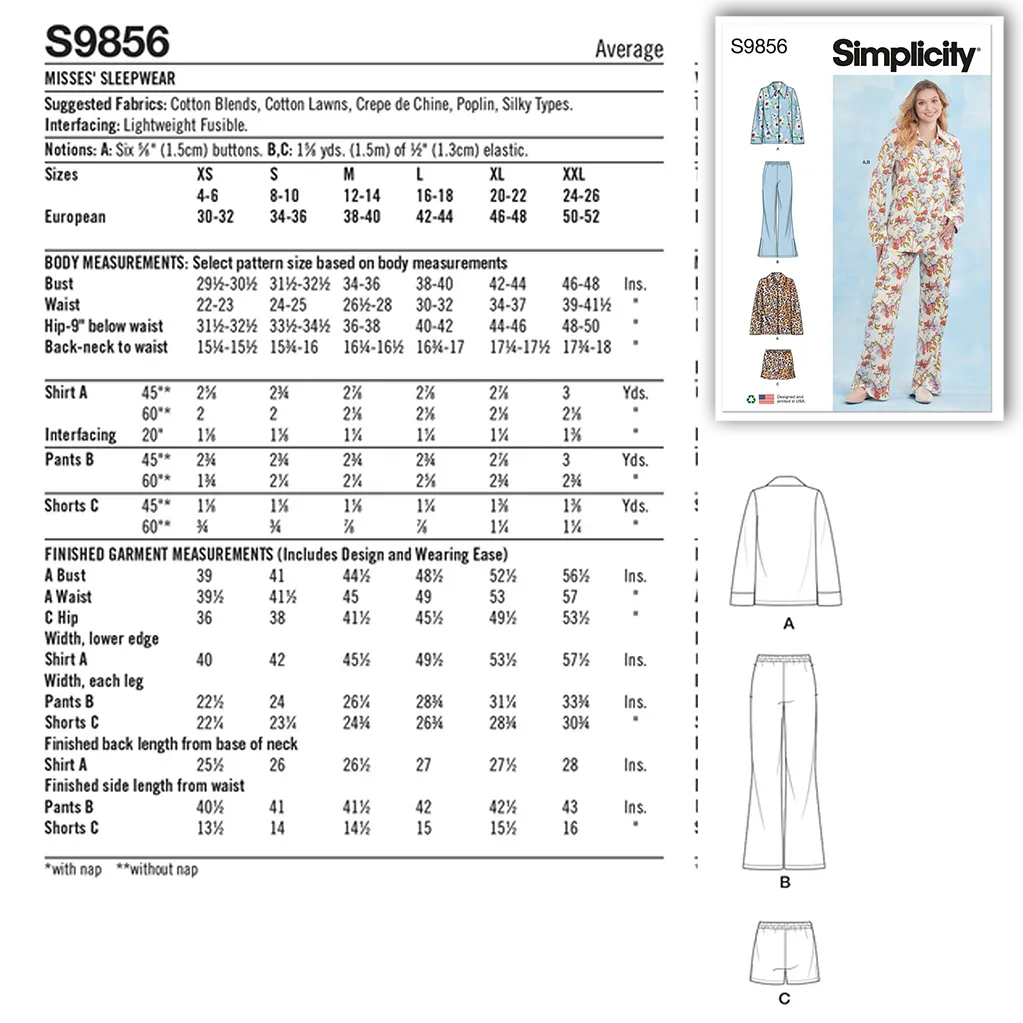 Pattern: Simplicity 9856 Pajama