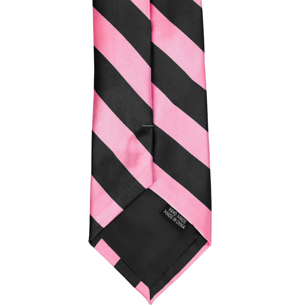 Pink and Black Striped Tie