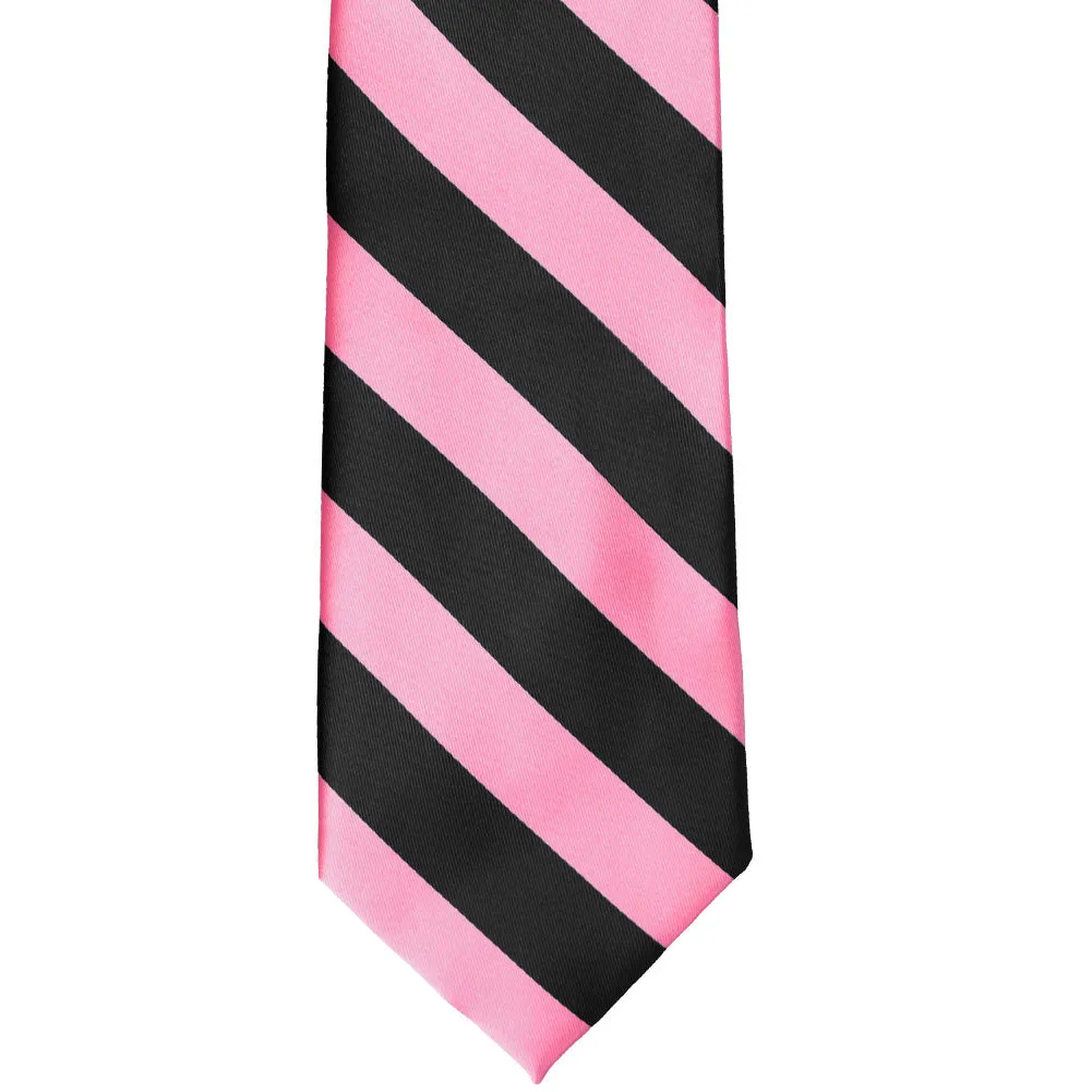 Pink and Black Striped Tie