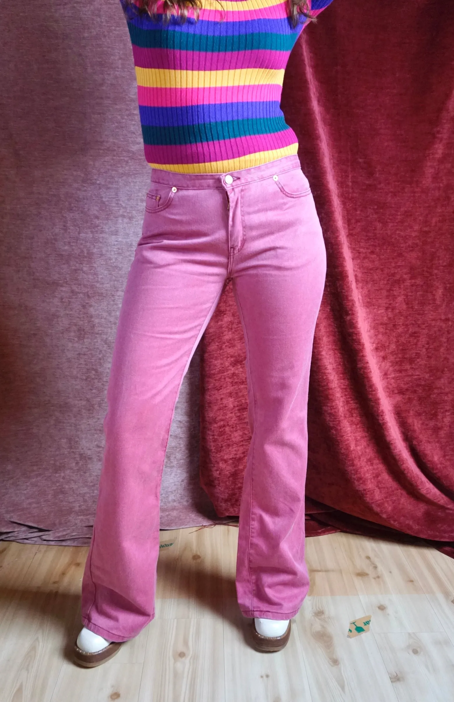 Pink Panther - Vintage Mid Rise / Flared jeans - 70s - Deadstock - M