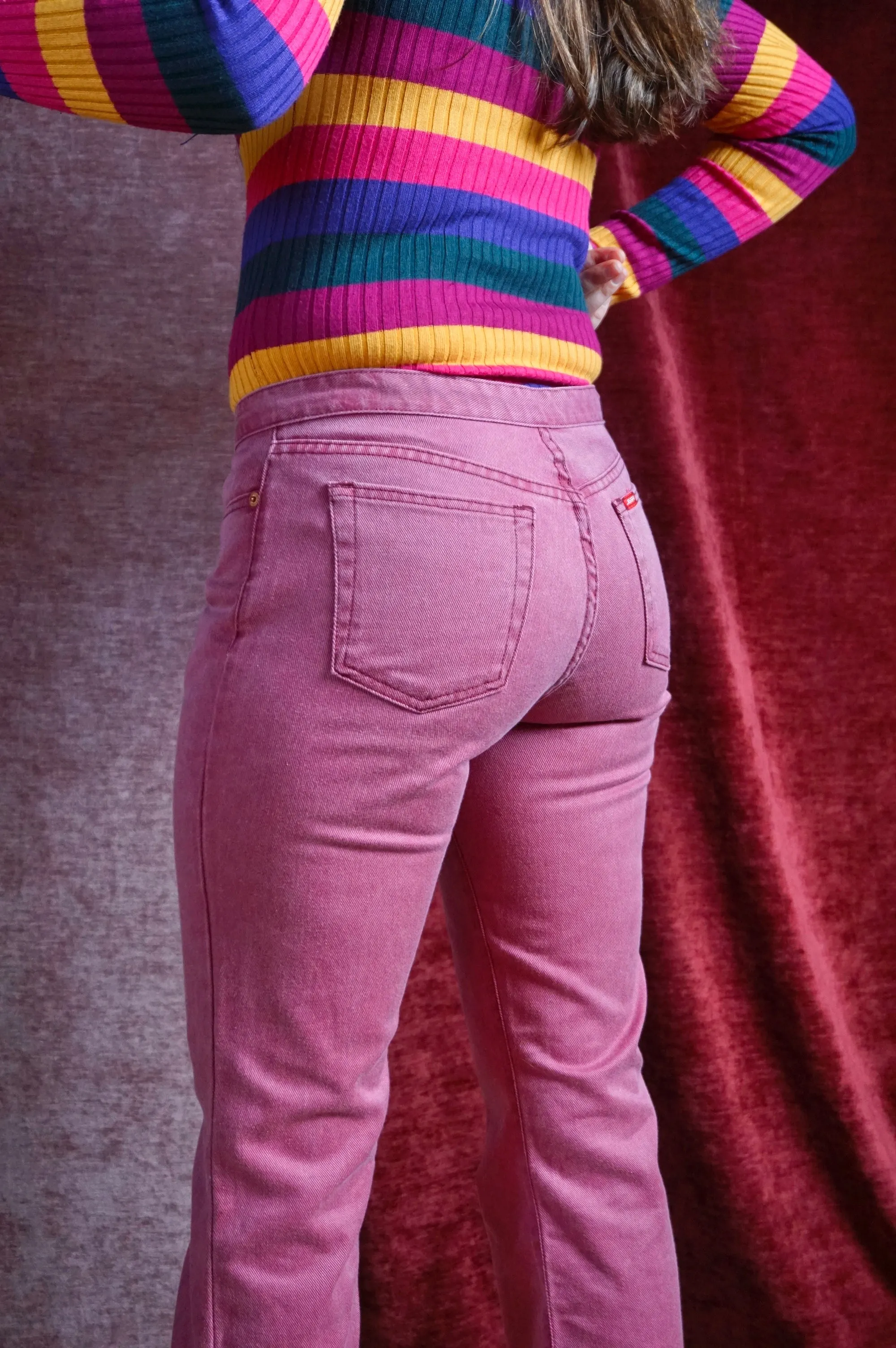 Pink Panther - Vintage Mid Rise / Flared jeans - 70s - Deadstock - M