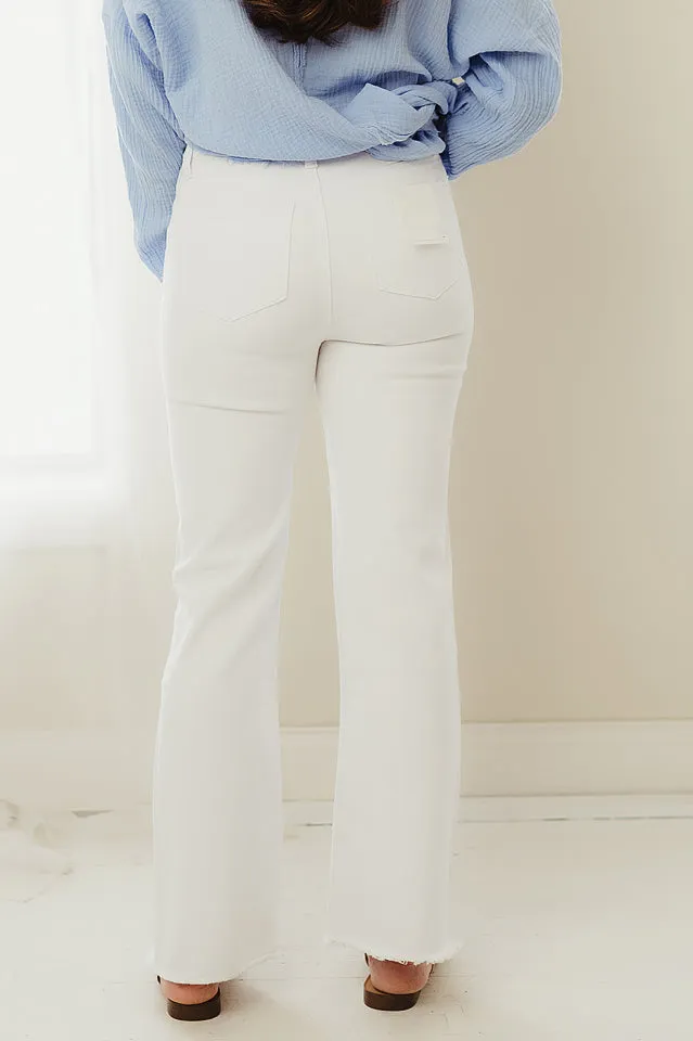 Regular Acid Washed Frayed Pants