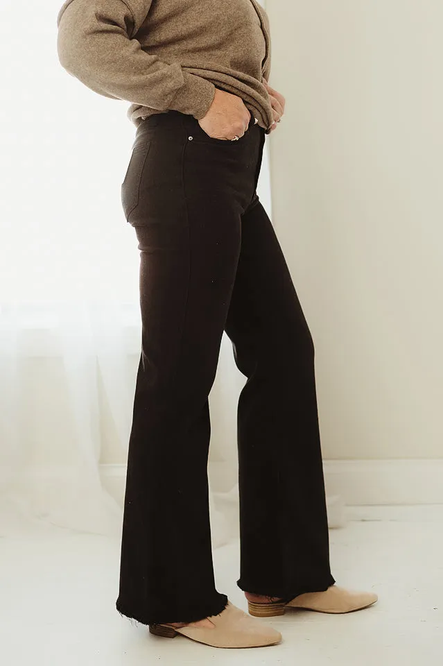 Regular Acid Washed Frayed Pants