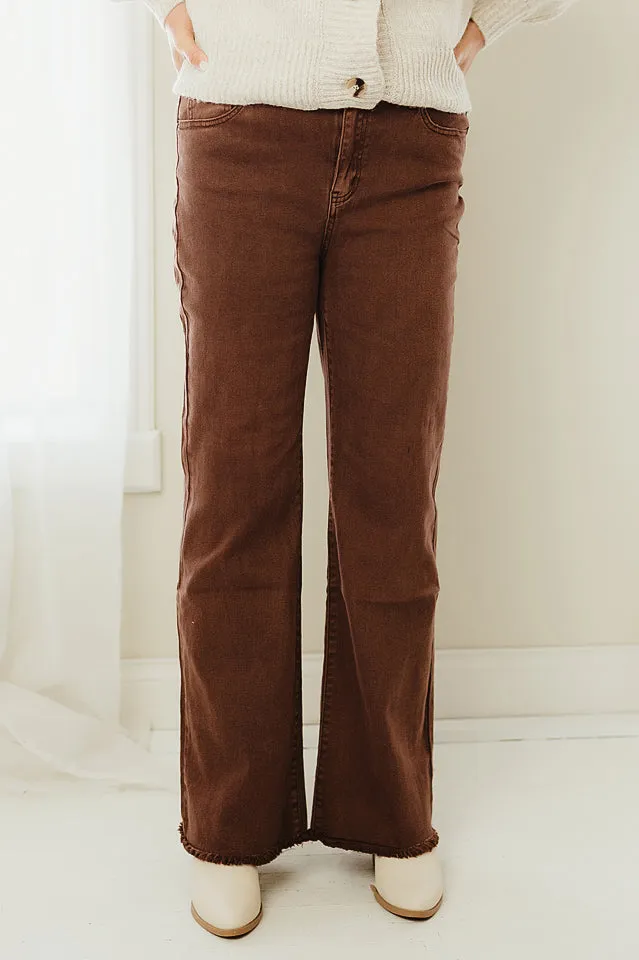 Regular Acid Washed Frayed Pants