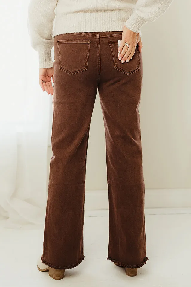 Regular Acid Washed Frayed Pants