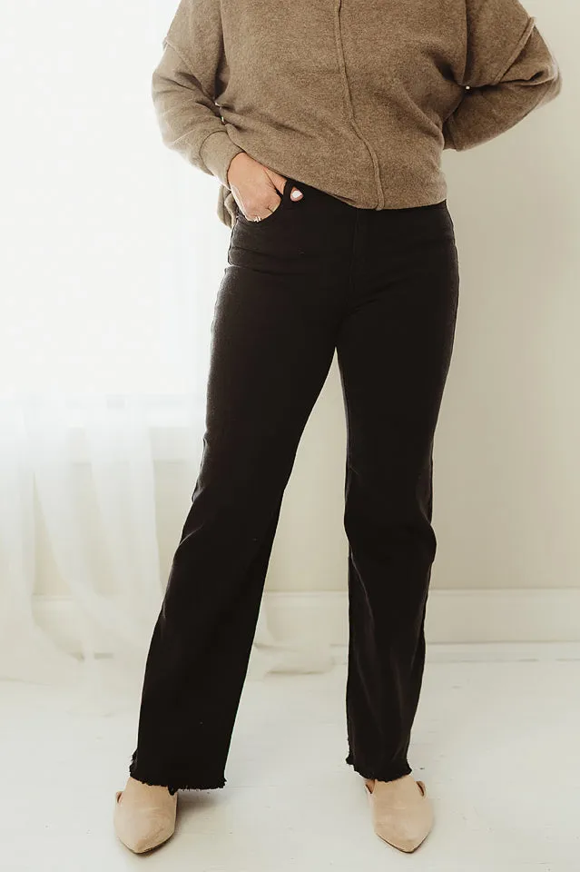 Regular Acid Washed Frayed Pants