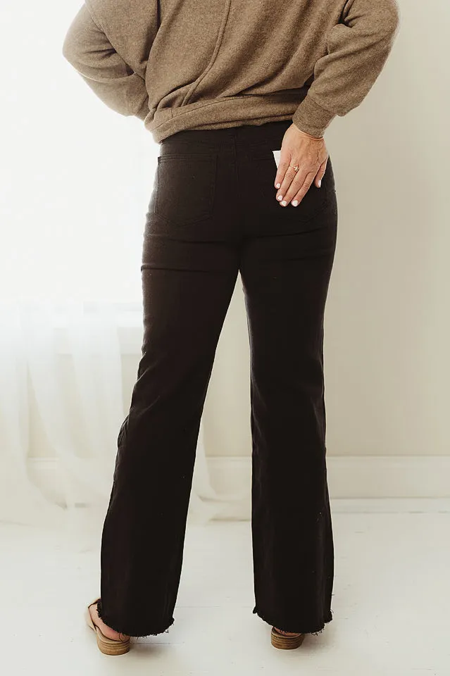 Regular Acid Washed Frayed Pants