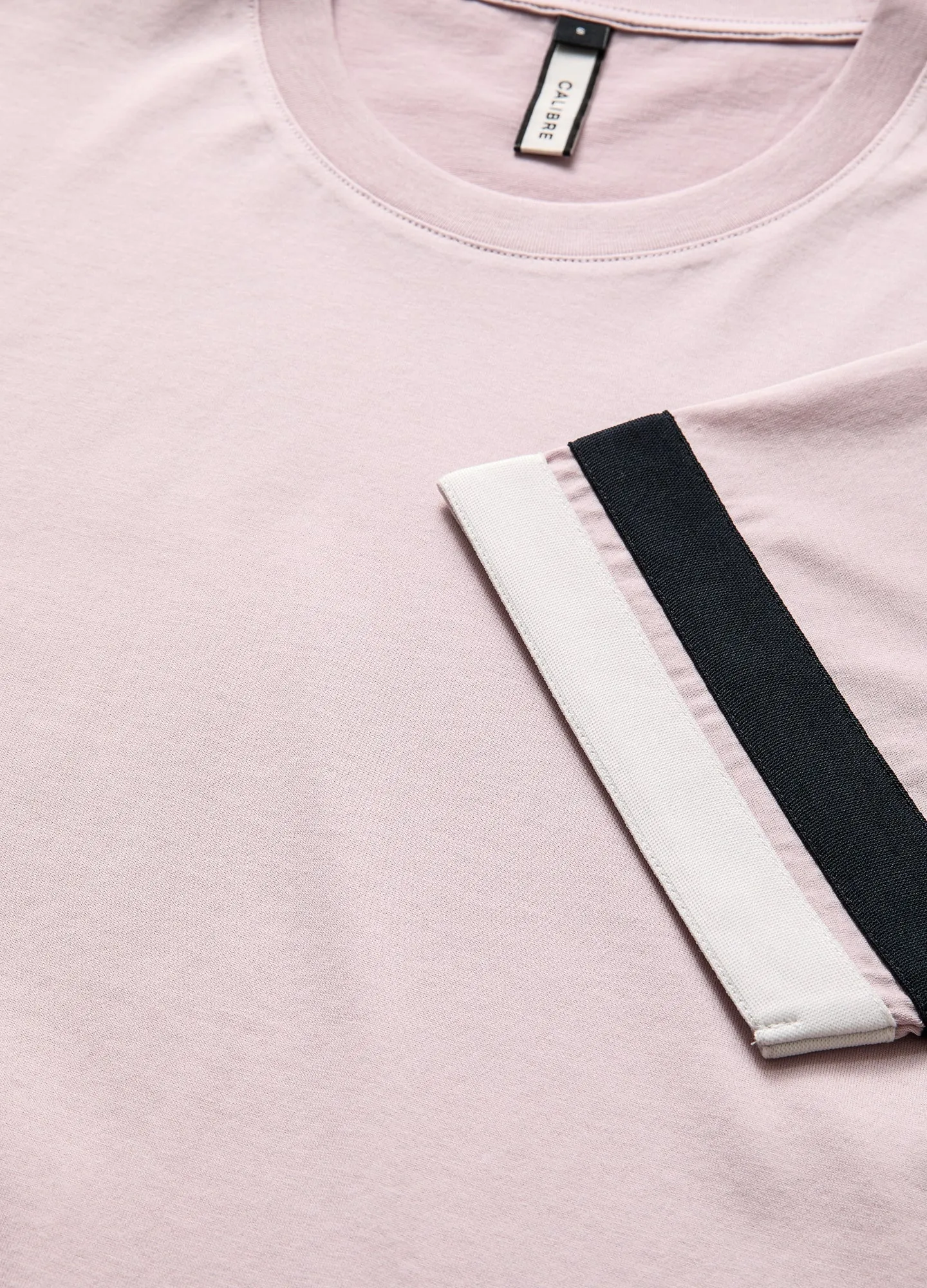 Relaxed Fit Stripe Cuff T-shirt Pink