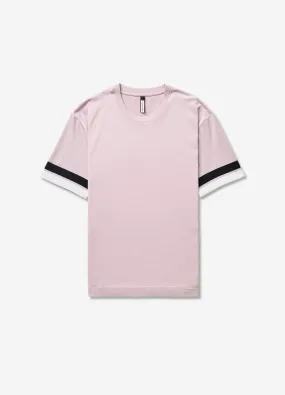 Relaxed Fit Stripe Cuff T-shirt Pink