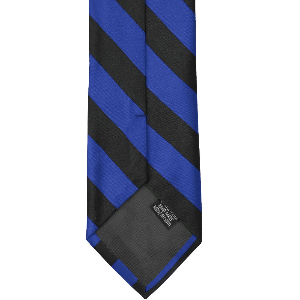 Royal Blue and Black Striped Tie
