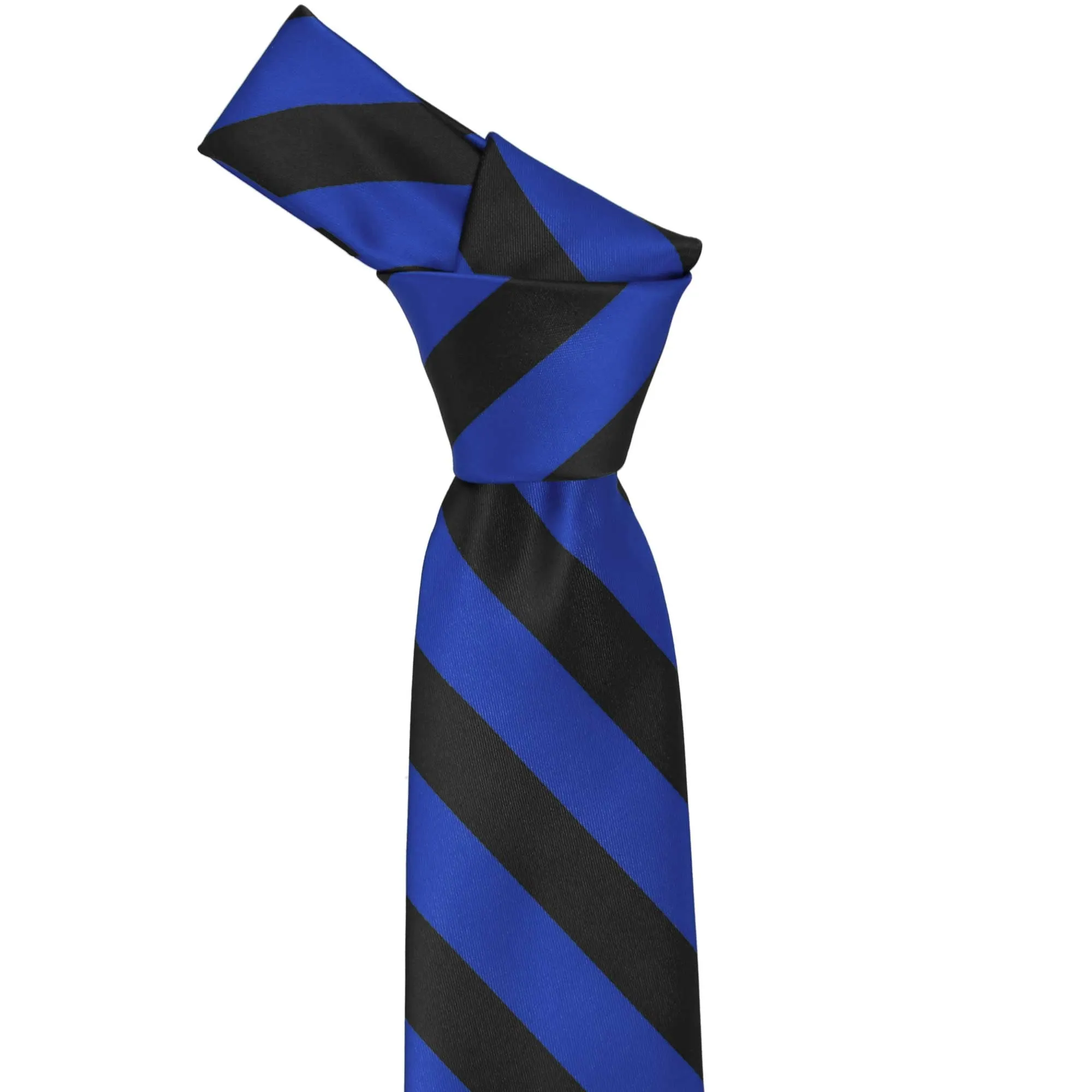 Royal Blue and Black Striped Tie