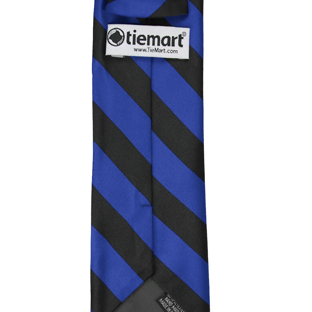 Royal Blue and Black Striped Tie