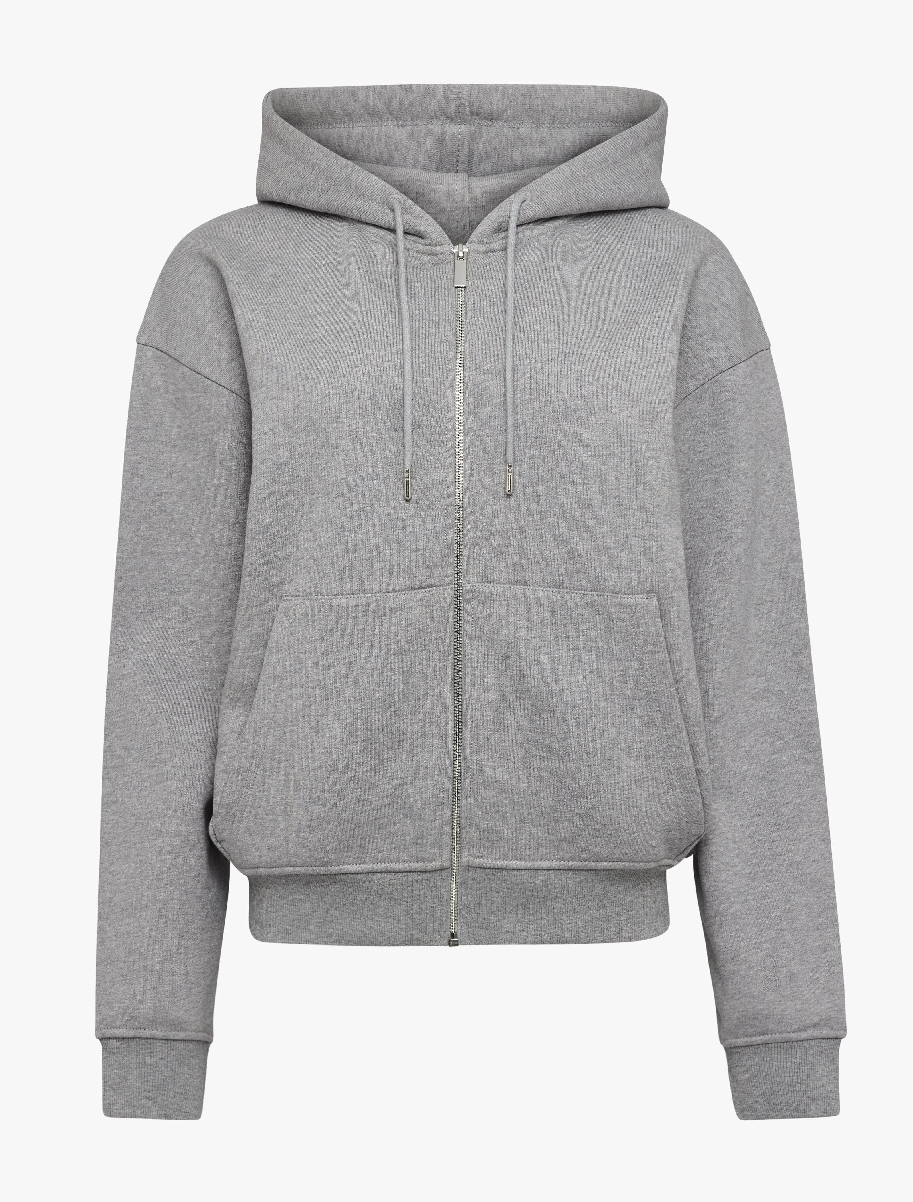 Signature Zip Hoodie in Grey Marl