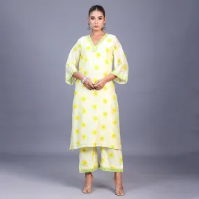 Silk Kurta Set For Women | Kurta, Pant & Dupatta | Printed | Off White