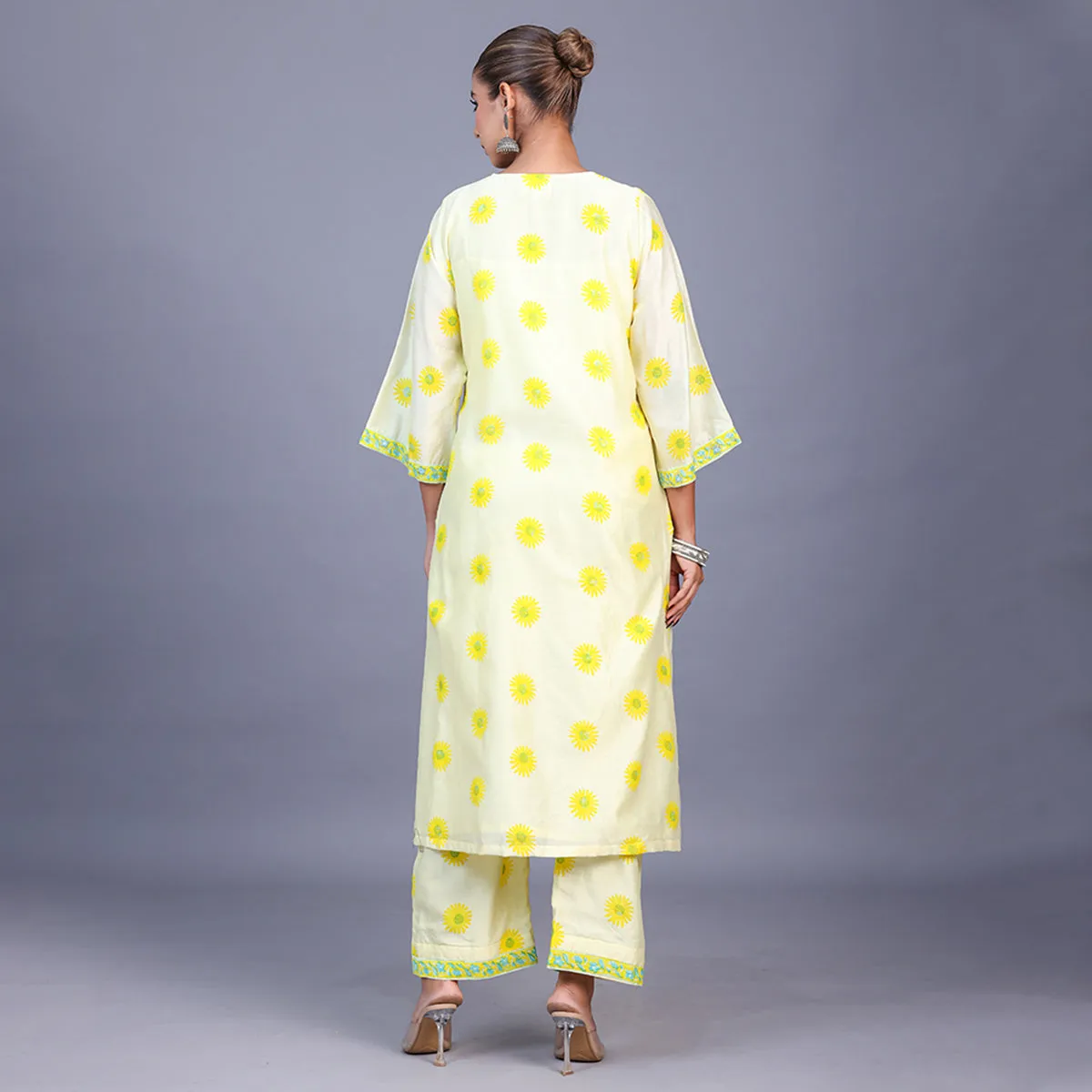 Silk Kurta Set For Women | Kurta, Pant & Dupatta | Printed | Off White