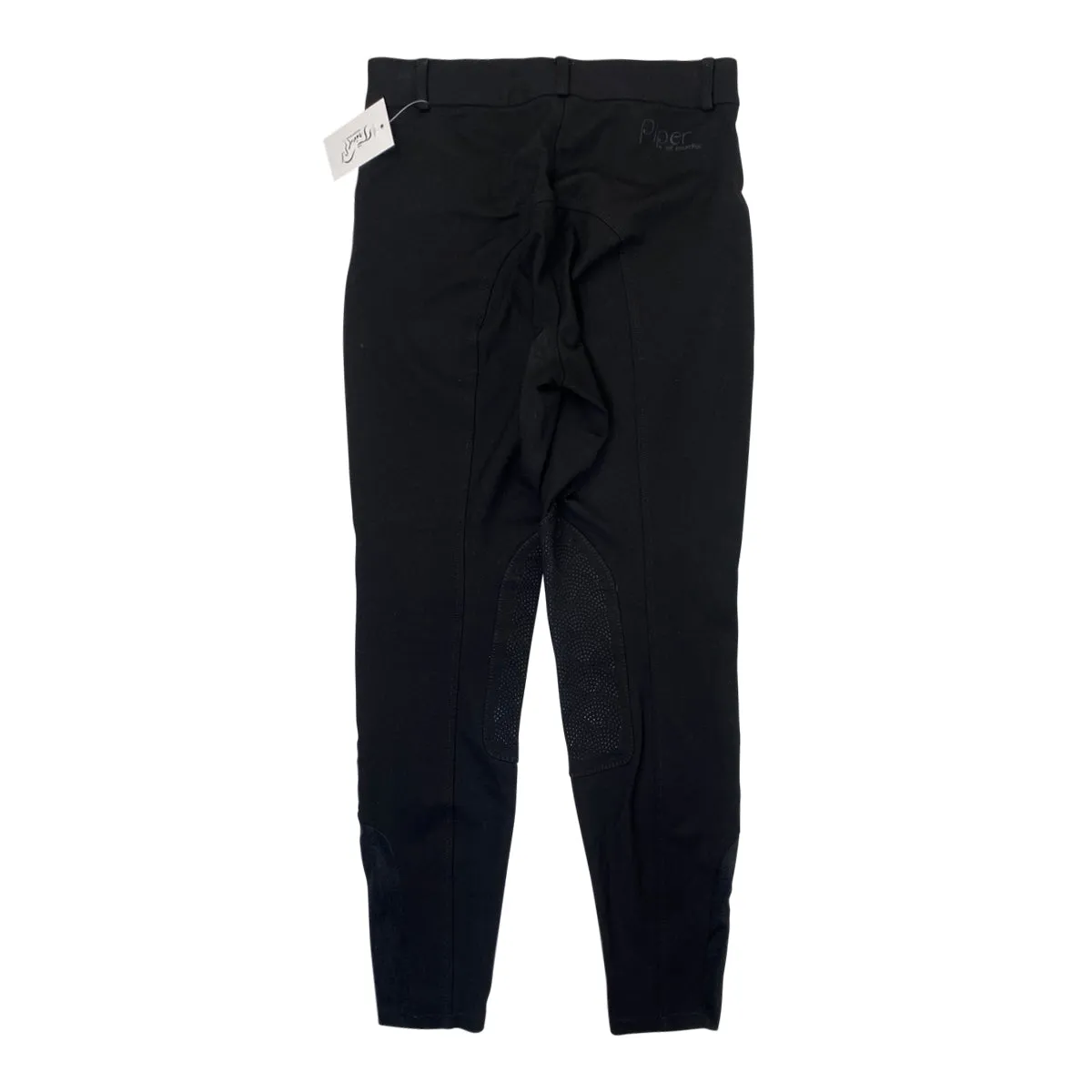 SmartPak 'Piper' Knit Knee Patch Breeches in Black - Women's 32R