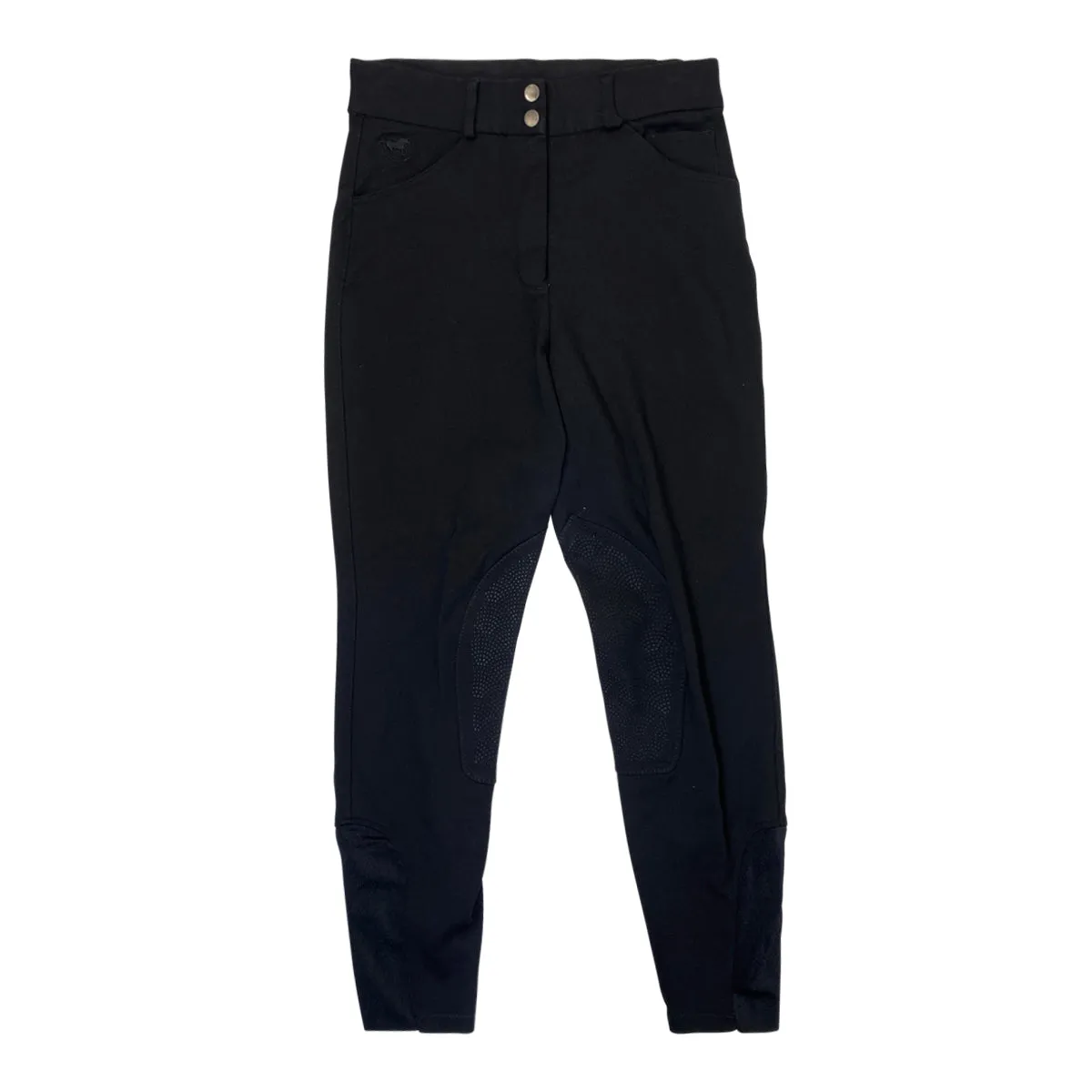 SmartPak 'Piper' Knit Knee Patch Breeches in Black - Women's 32R