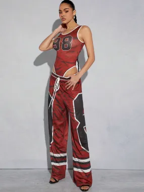 Sport Graphic Wide Leg Pants