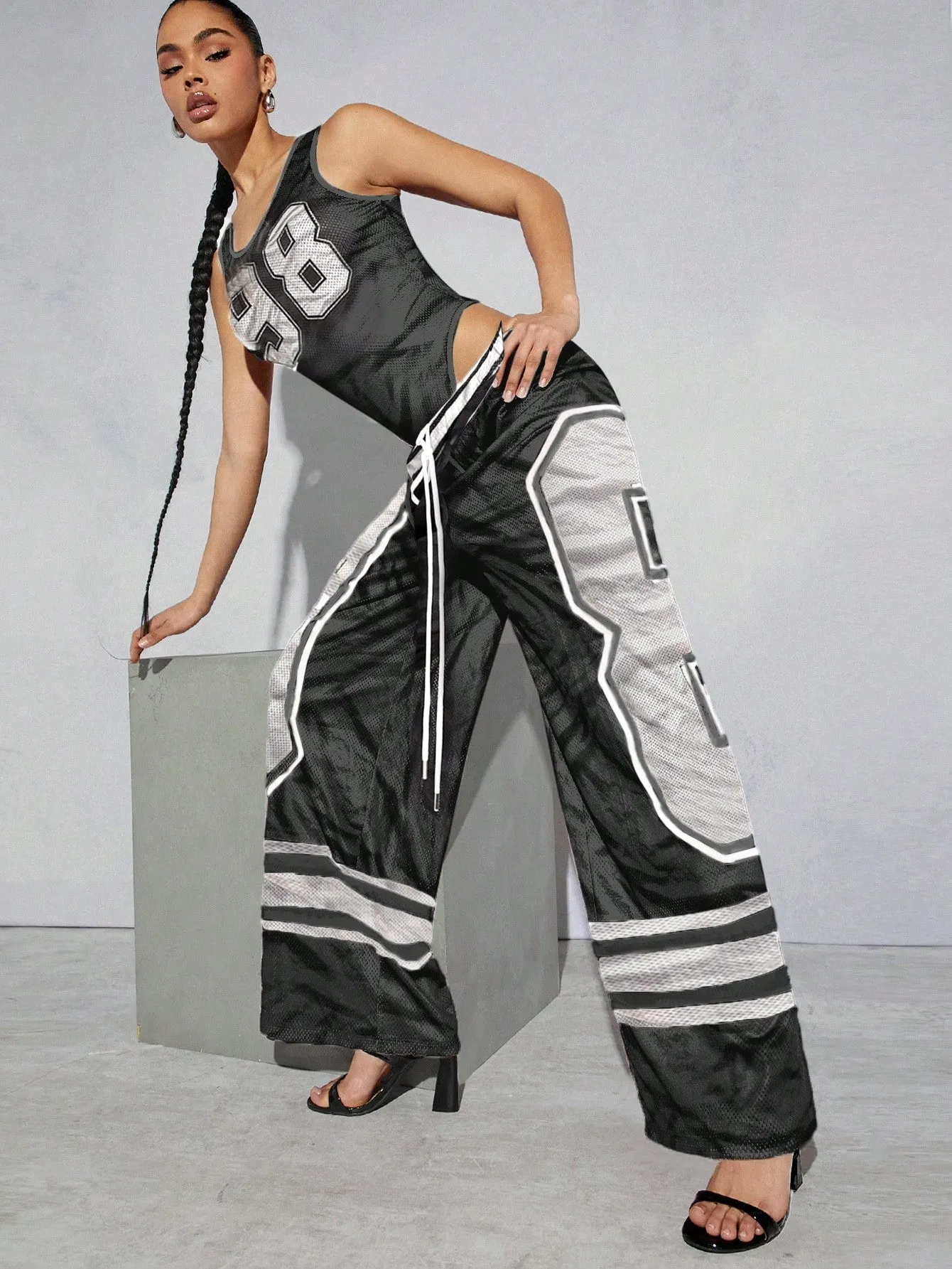 Sport Graphic Wide Leg Pants