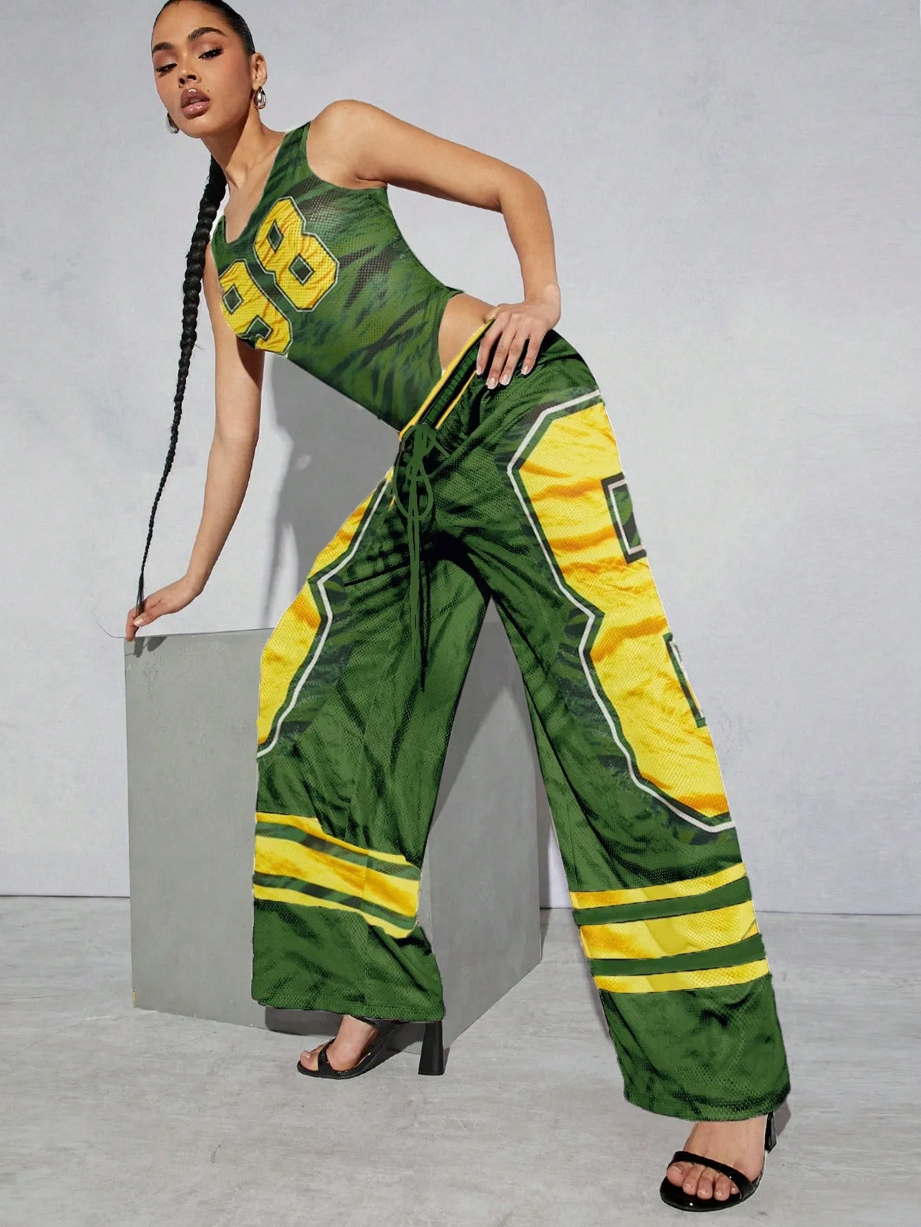 Sport Graphic Wide Leg Pants