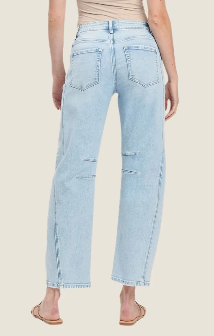 Tatum Light Wash Barrel Jeans
