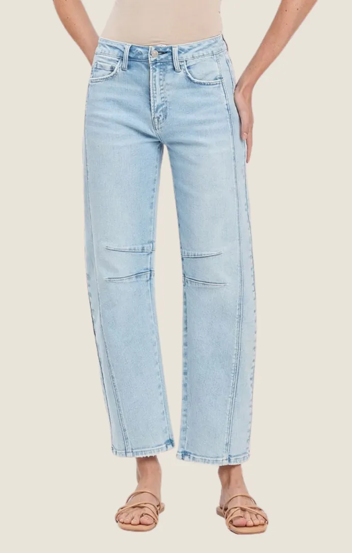 Tatum Light Wash Barrel Jeans