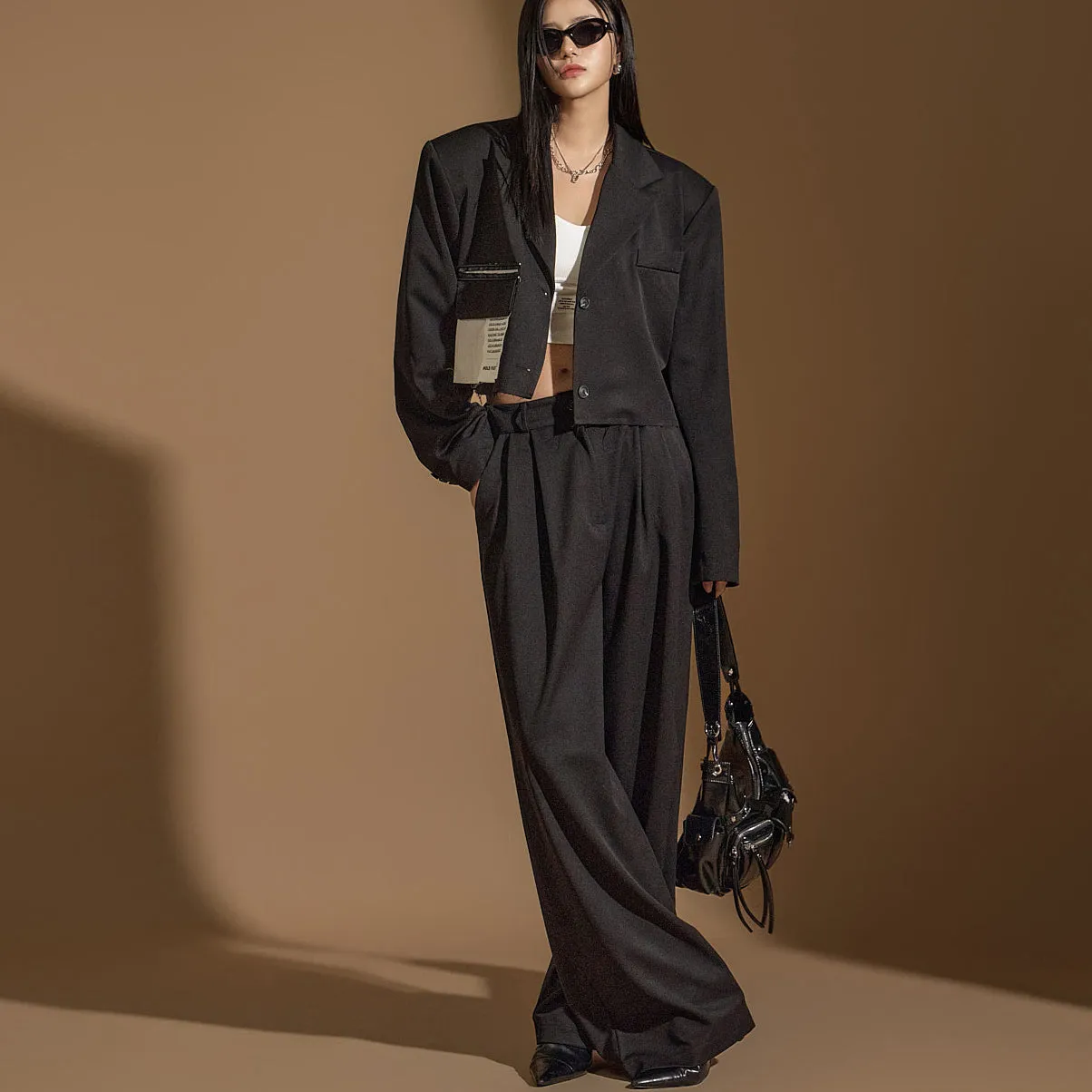TP1924 Patched Jacket and Slacks Set