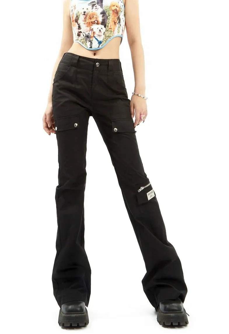 Utility Cargo Pocket Straight-Leg Trousers