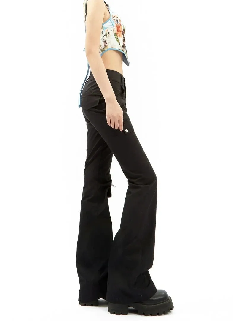 Utility Cargo Pocket Straight-Leg Trousers