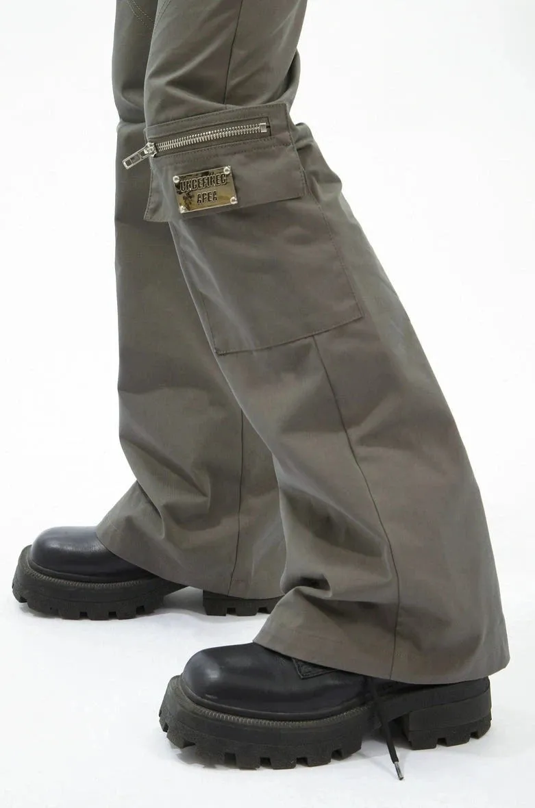 Utility Cargo Pocket Straight-Leg Trousers