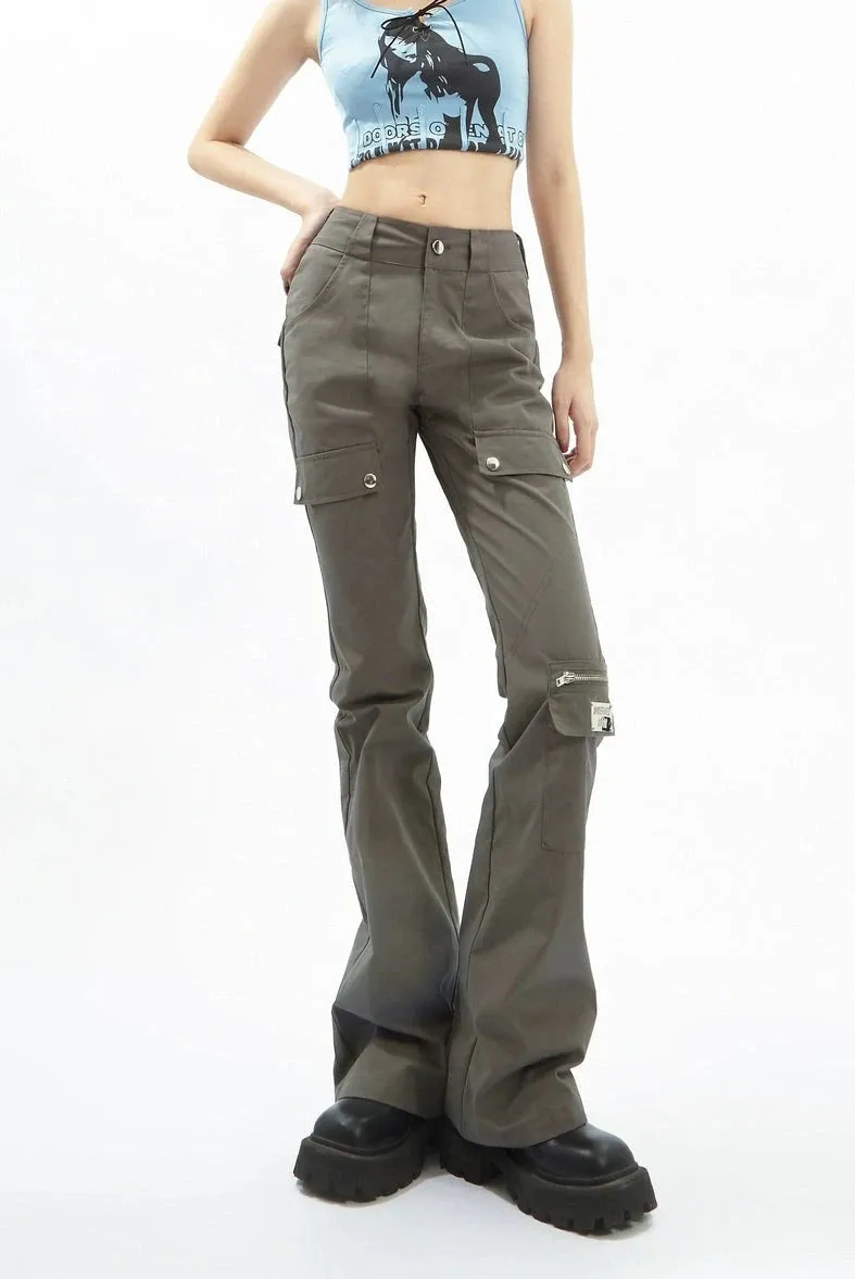 Utility Cargo Pocket Straight-Leg Trousers