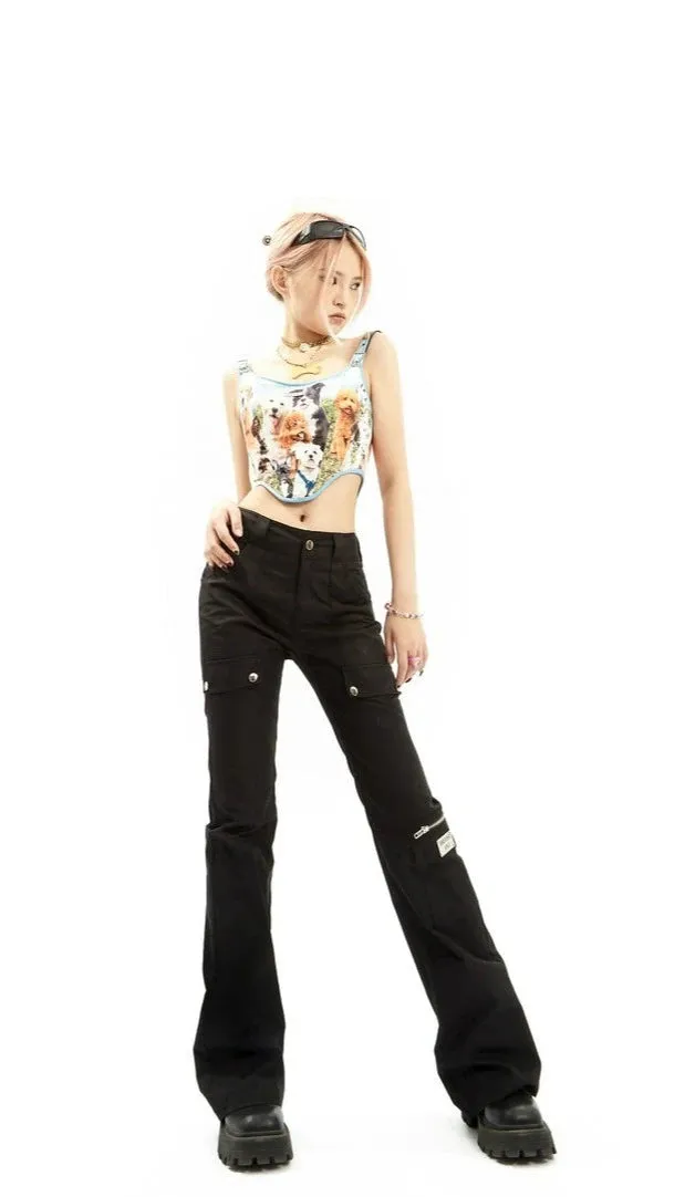 Utility Cargo Pocket Straight-Leg Trousers