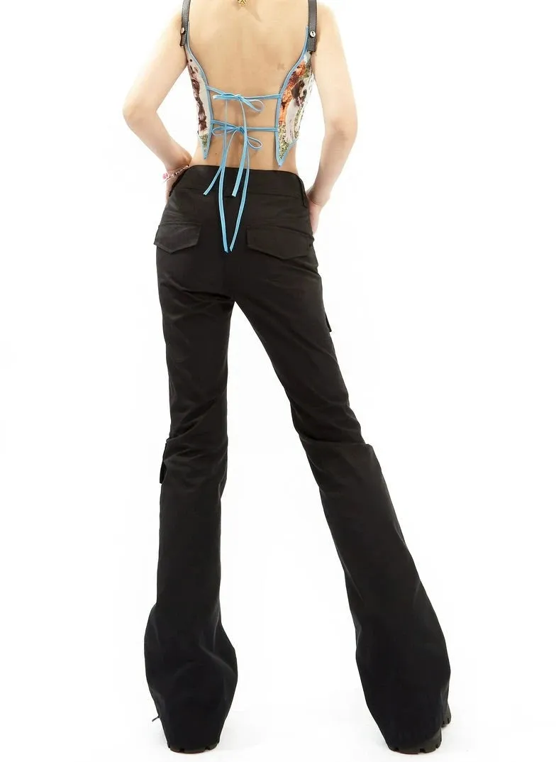 Utility Cargo Pocket Straight-Leg Trousers