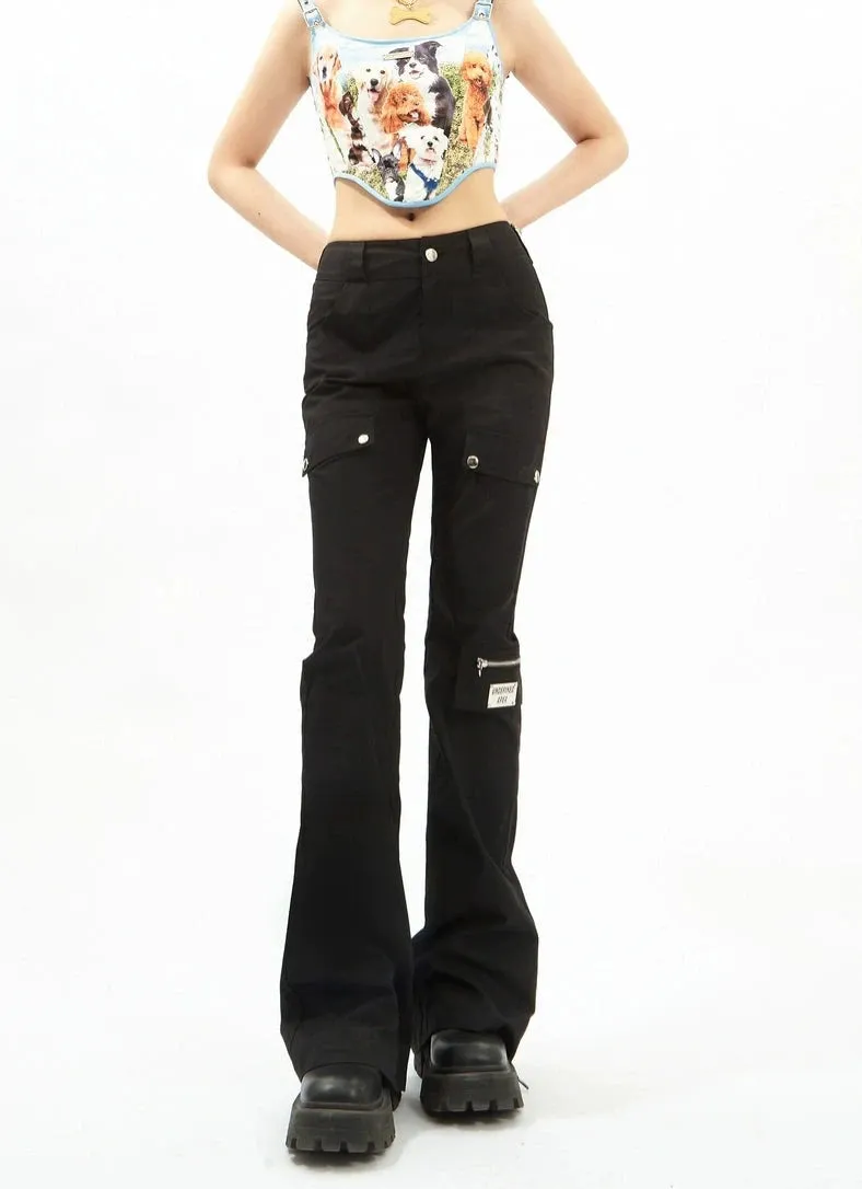 Utility Cargo Pocket Straight-Leg Trousers