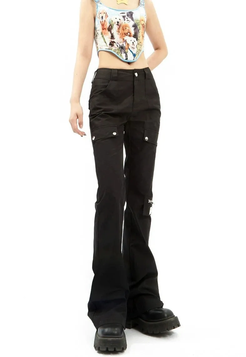Utility Cargo Pocket Straight-Leg Trousers