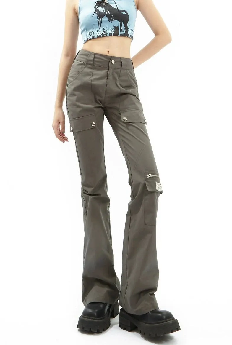 Utility Cargo Pocket Straight-Leg Trousers