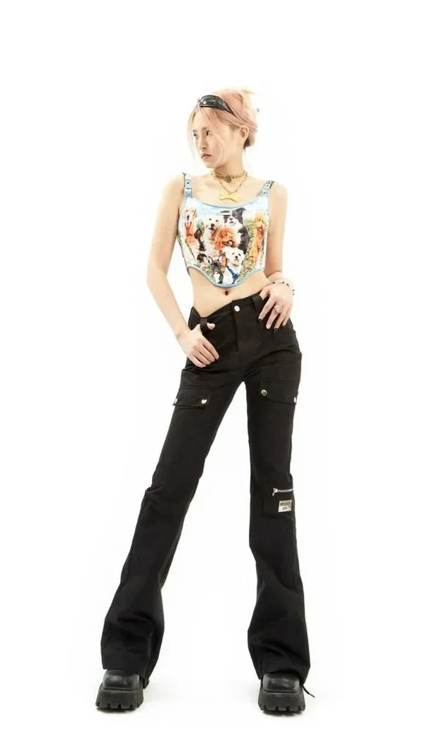 Utility Cargo Pocket Straight-Leg Trousers