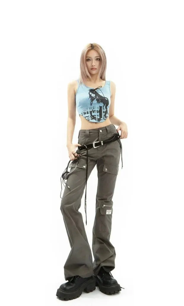 Utility Cargo Pocket Straight-Leg Trousers
