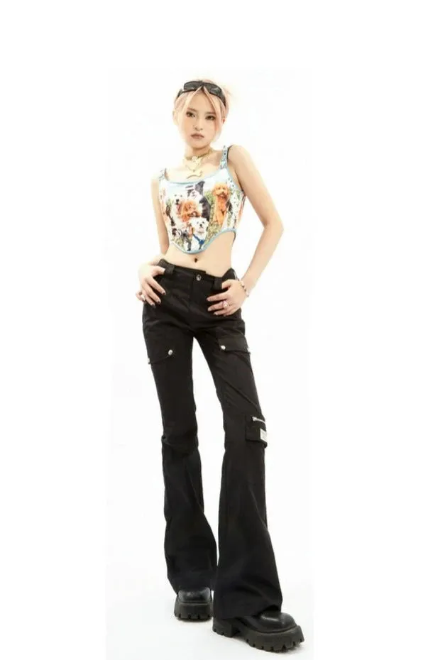 Utility Cargo Pocket Straight-Leg Trousers