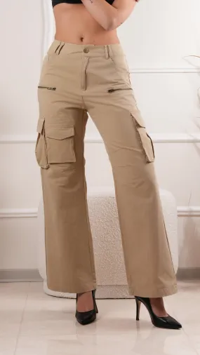 Utility cargo wide-leg trousers wholesale
