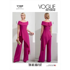 V1869 Misses' and  Misses' Petite Top and Pants