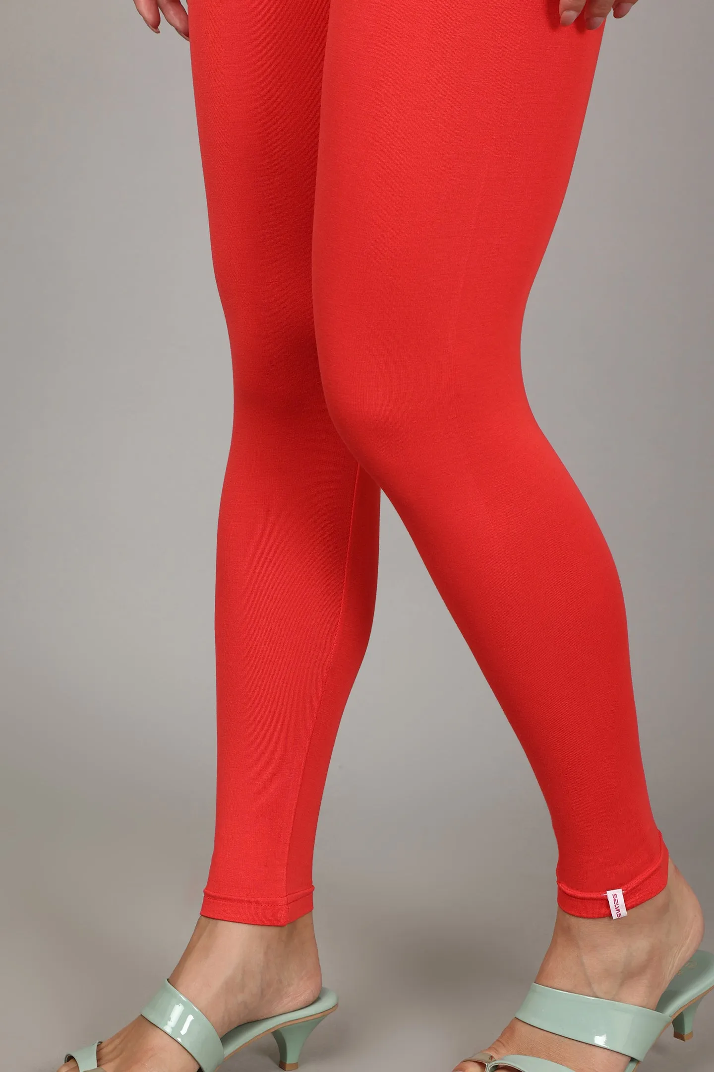 VISCOSE ANKLE LEGGINGS - CORAL