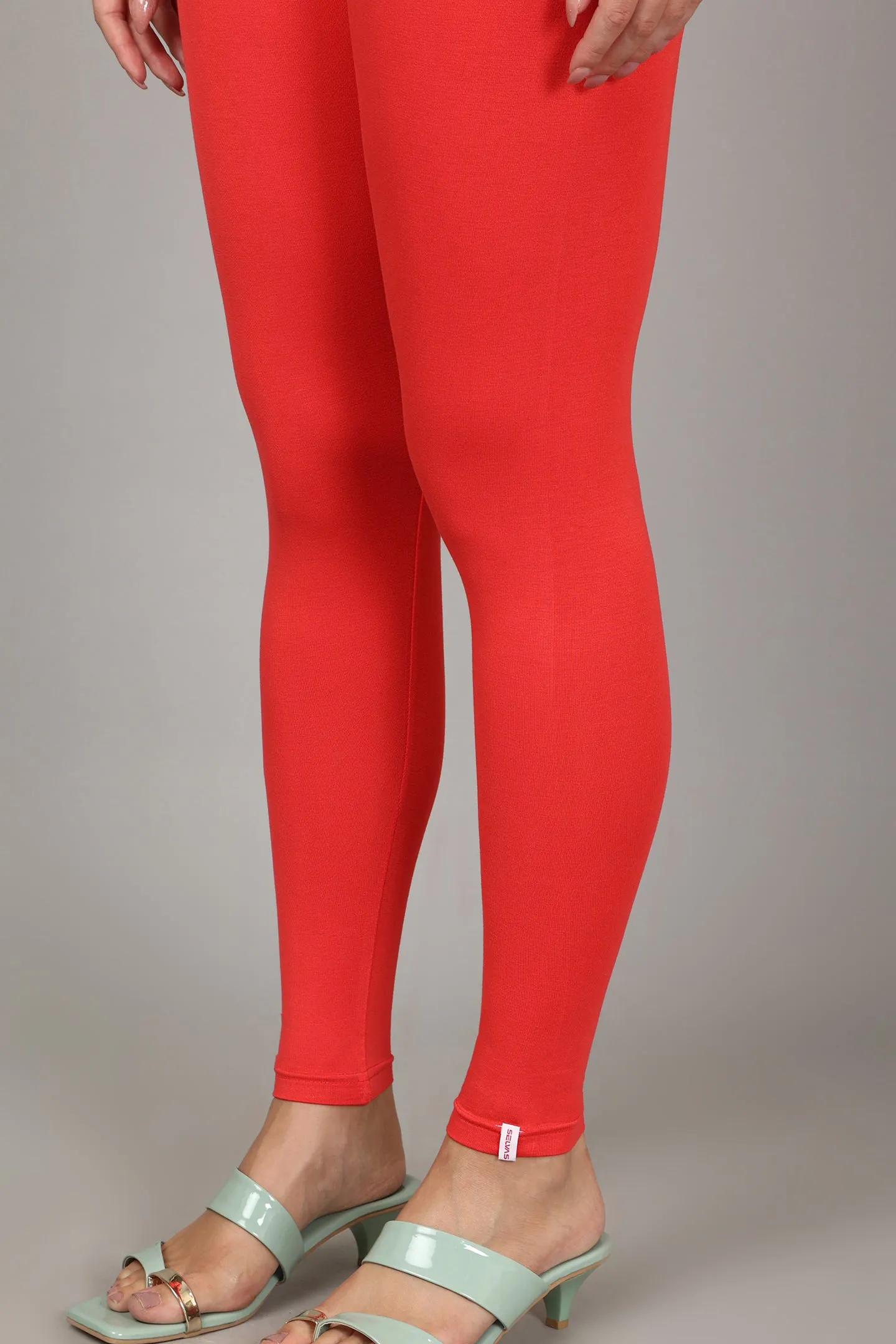 VISCOSE ANKLE LEGGINGS - CORAL