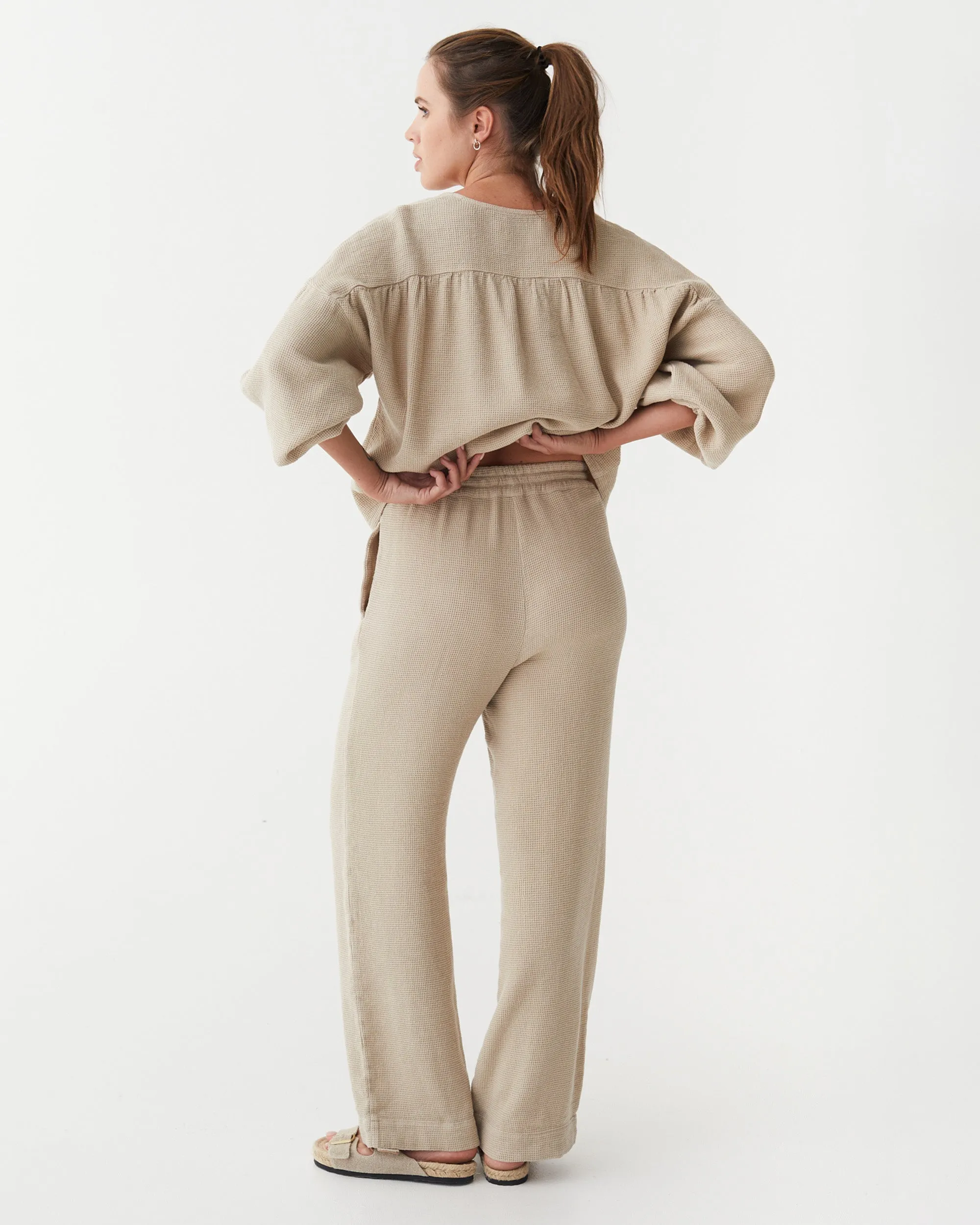 Waffle sweatpants GASPE in Natural