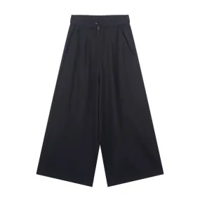 Wide Leg Black Track Pant
