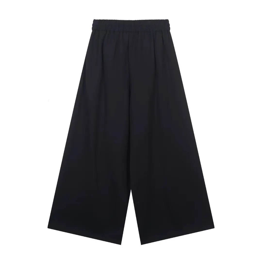 Wide Leg Black Track Pant