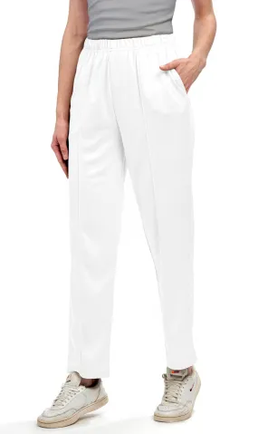 Women's Classic Poly Knit Pants – Pull On Slacks with Elastic Waist for Easy Comfort