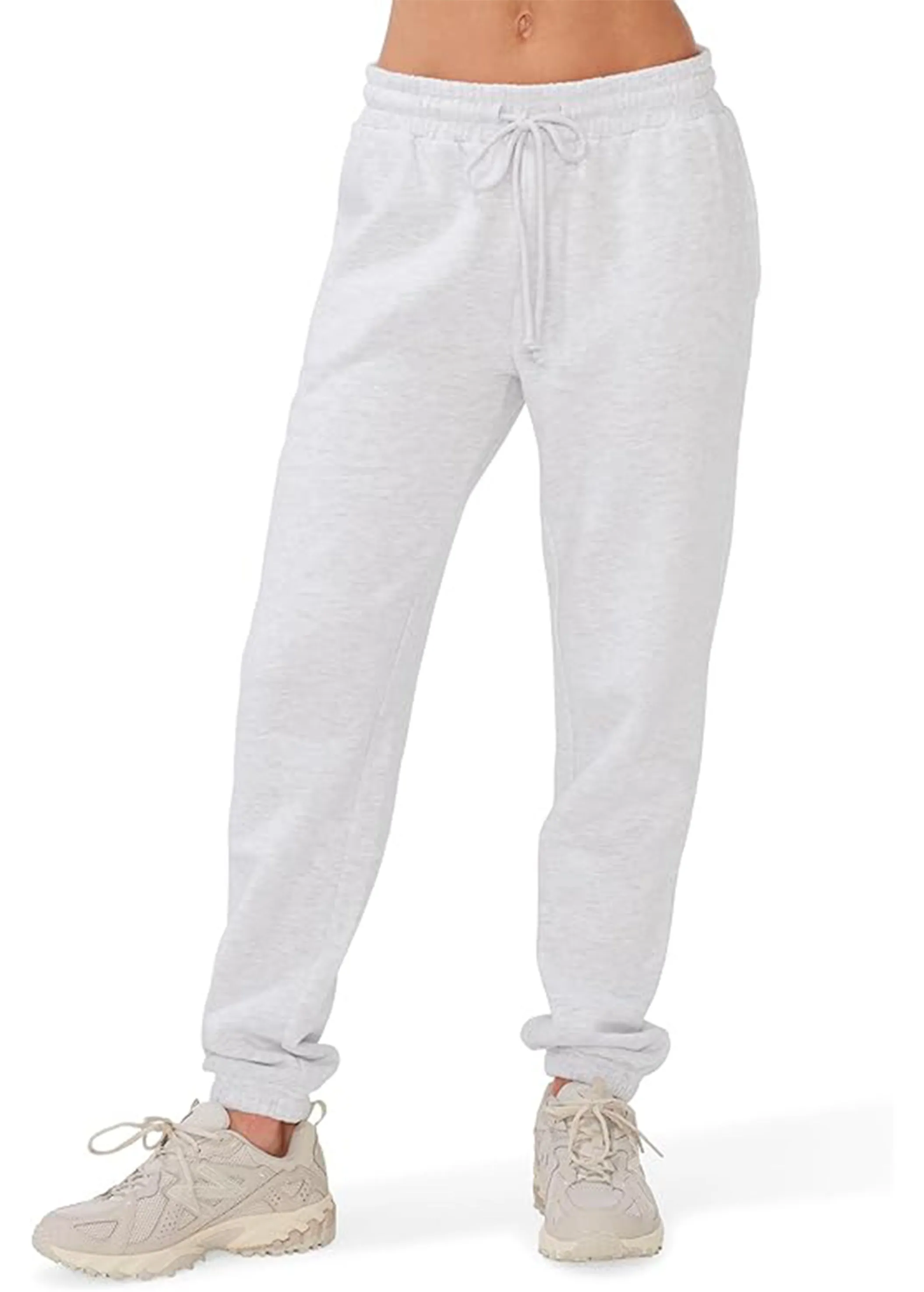Women's Plain Sweatpants,Light Grey