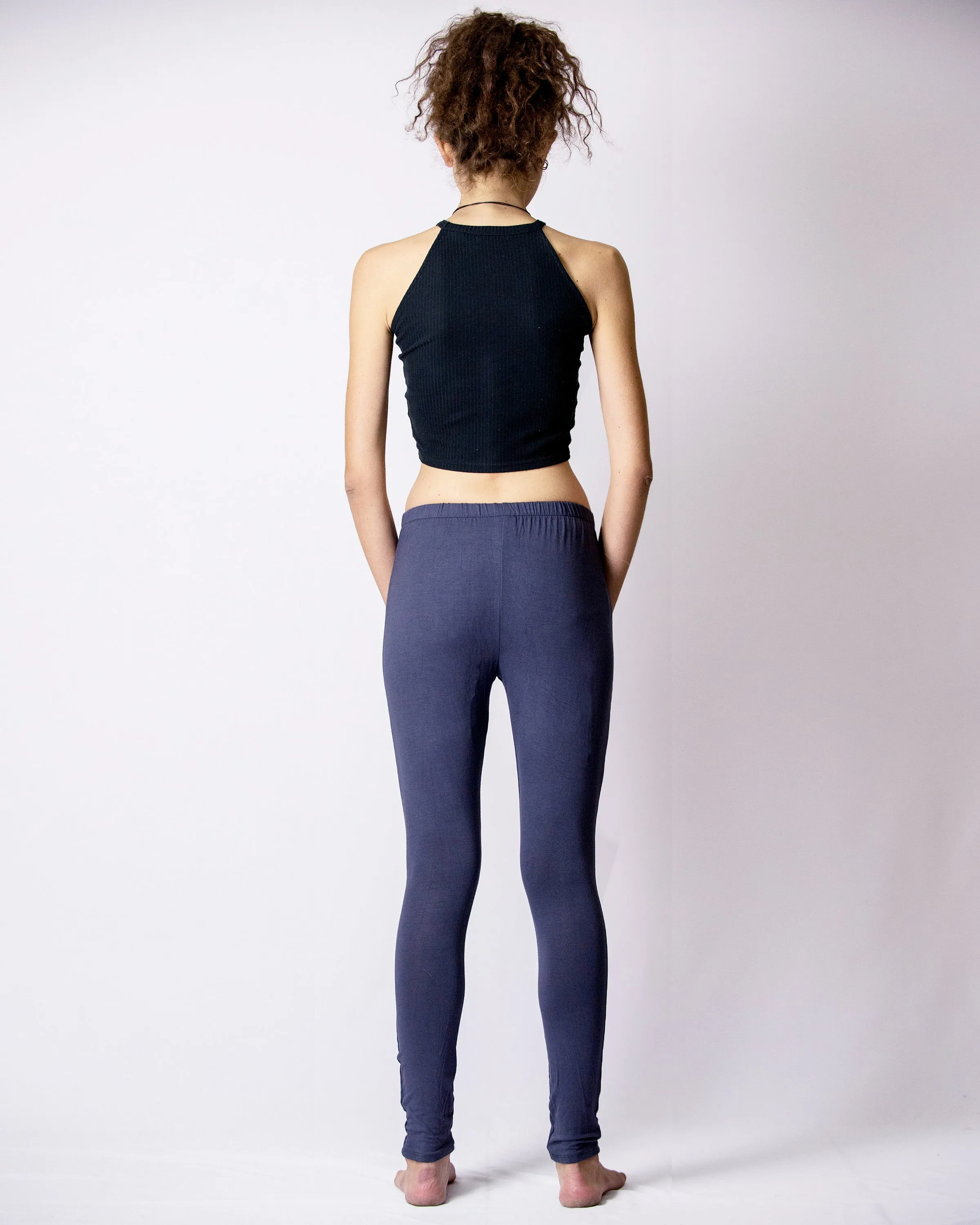 Womens Solid Color Yoga Leggings in Gray